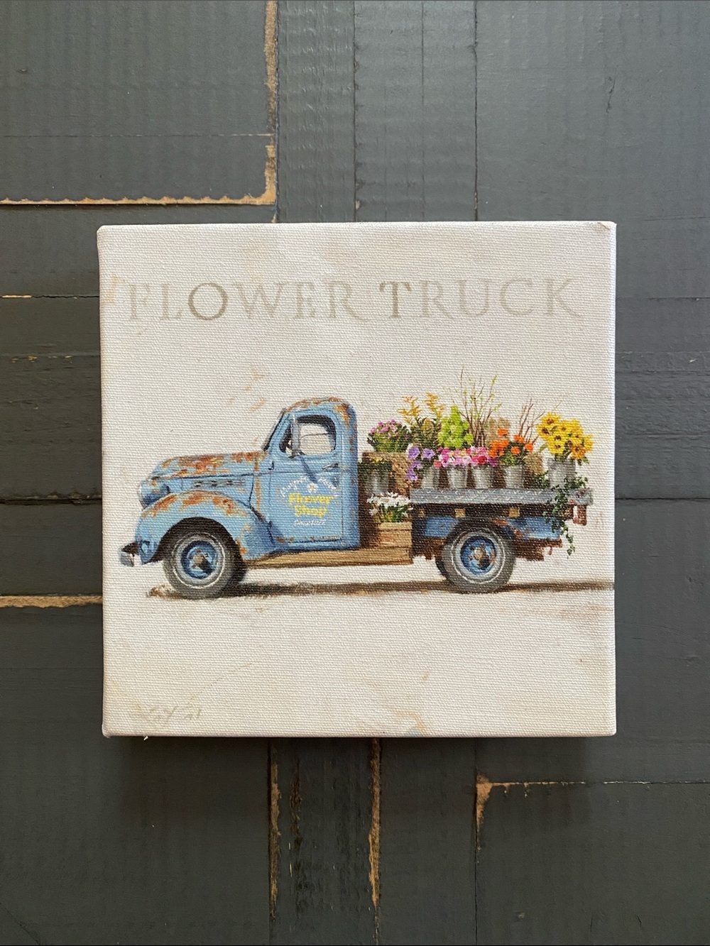 💐Flower Truck💐Wall Art Canvas